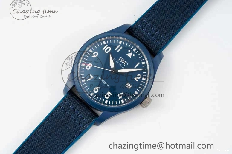 MIROTIME 0209 Mark XVIII IW328101 Blue Ceramic M+F 1:1 Best Edition Blue Dial on Blue Nylon Strap A Efficient 7066